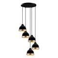 Lámpara colgante YILDO 5xE27/40W/230V negra/dorada