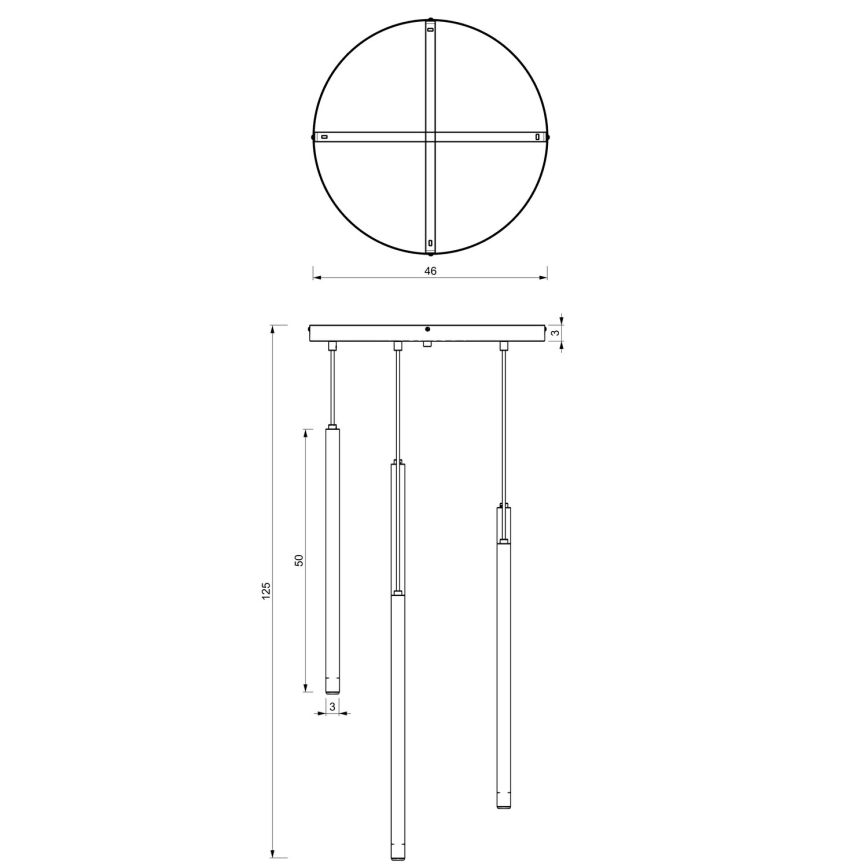 Lámpara colgante YORU 5xG9/8W/230V latón