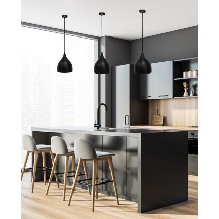 Lámpara colgante YSTAD 1xE27/40W/230V negro