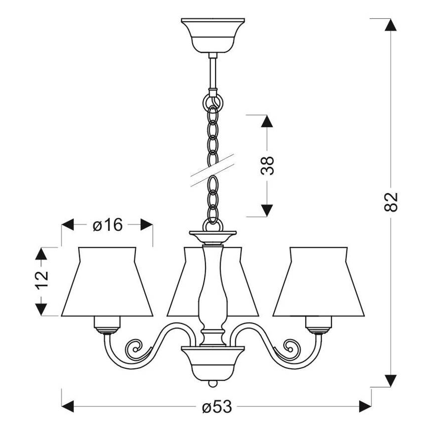 Lámpara colgante ZEFIR 3xE27/40W/230V