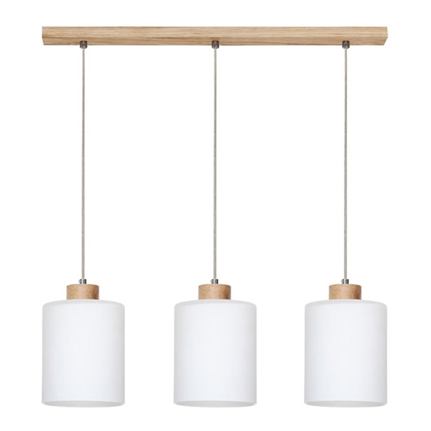 Lámpara colgante ZEFIR 3xE27/60W/230V roble