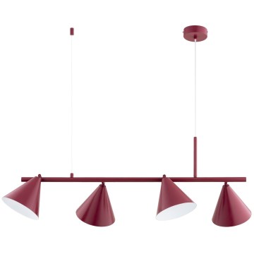 Lámpara colgante ZELTA en cable, 4xE27/15W/230V, roja