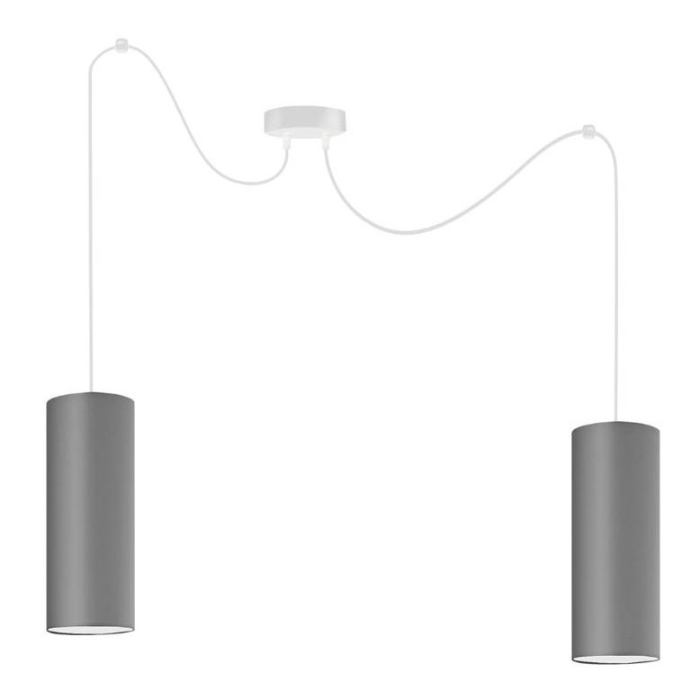 Lámpara colgante ZIK 2xE27/40W/230V araña gris