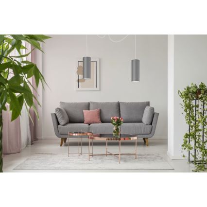 Lámpara colgante ZIK 2xE27/40W/230V araña gris