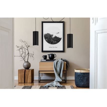 Lámpara colgante ZIK 2xE27/40W/230V araña negro