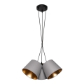Lámpara colgante ZOMA 3xE27/60W/260V gris/cobre