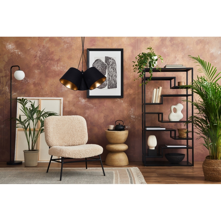 Lámpara colgante ZOMA 3xE27/60W/260V negro/cobre