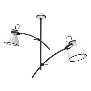 Lámpara colgante ZUMBA 2xE27/60W/230V blanca/negra
