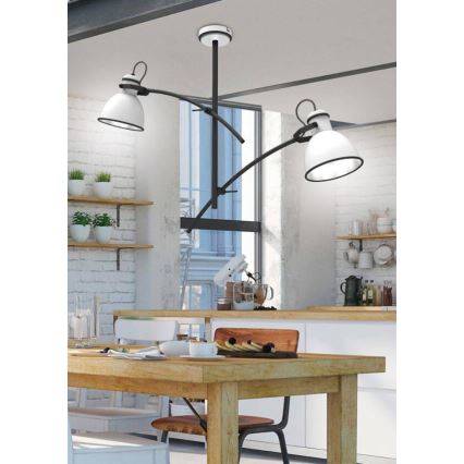 Lámpara colgante ZUMBA 2xE27/60W/230V blanca/negra
