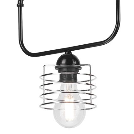 Lámpara con cadena MORGAN 1xE27/60W/230V negro/cromo