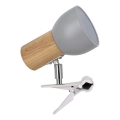 Lámpara con pinza SVENDA 1xE27/60W/230V roble/gris