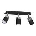 Lámpara de 3 focos JOKER 3xGU10/25W/230V negro/cromo brillante