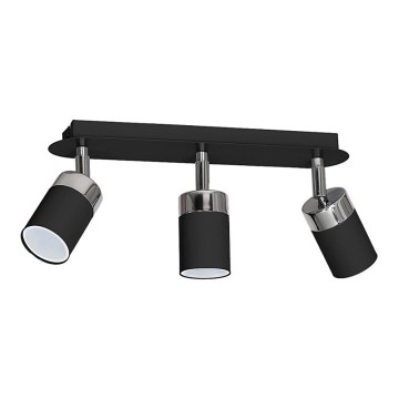 Lámpara de 3 focos JOKER 3xGU10/25W/230V negro/cromo brillante