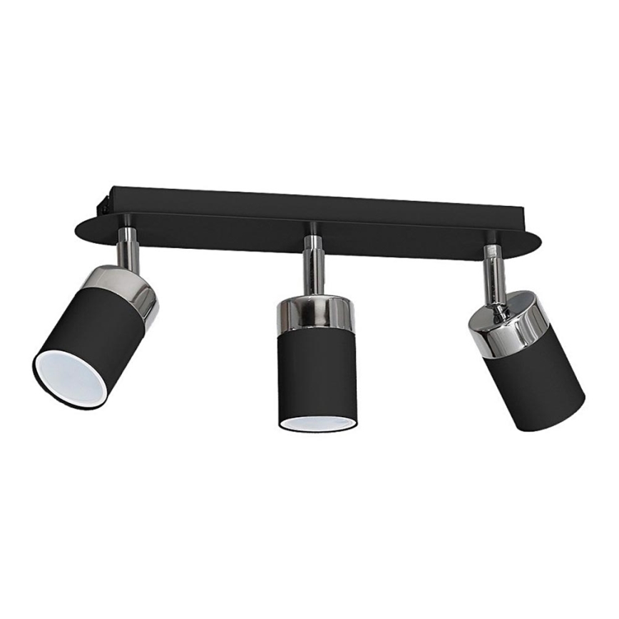 Lámpara de 3 focos JOKER 3xGU10/25W/230V negro/cromo brillante