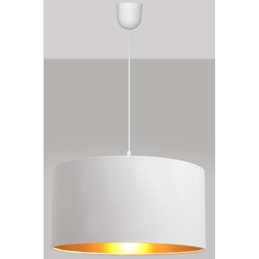 Lámpara de araña ALBA 1xE27/15W/230V d. 40 cm blanco/dorado