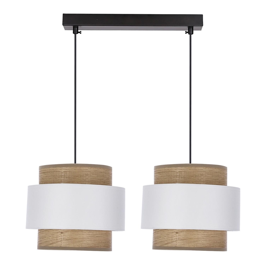 Lámpara de araña con cable FORNI 2xE27/40W/230V marrón/blanco