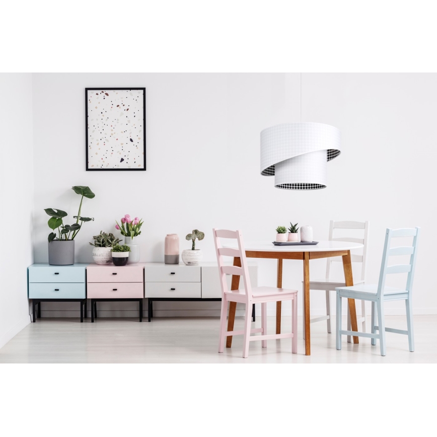 Lámpara de araña con cable LORI 1xE27/60W/230V blanco