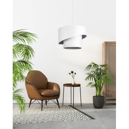 Lámpara de araña con cable LORI 1xE27/60W/230V blanco