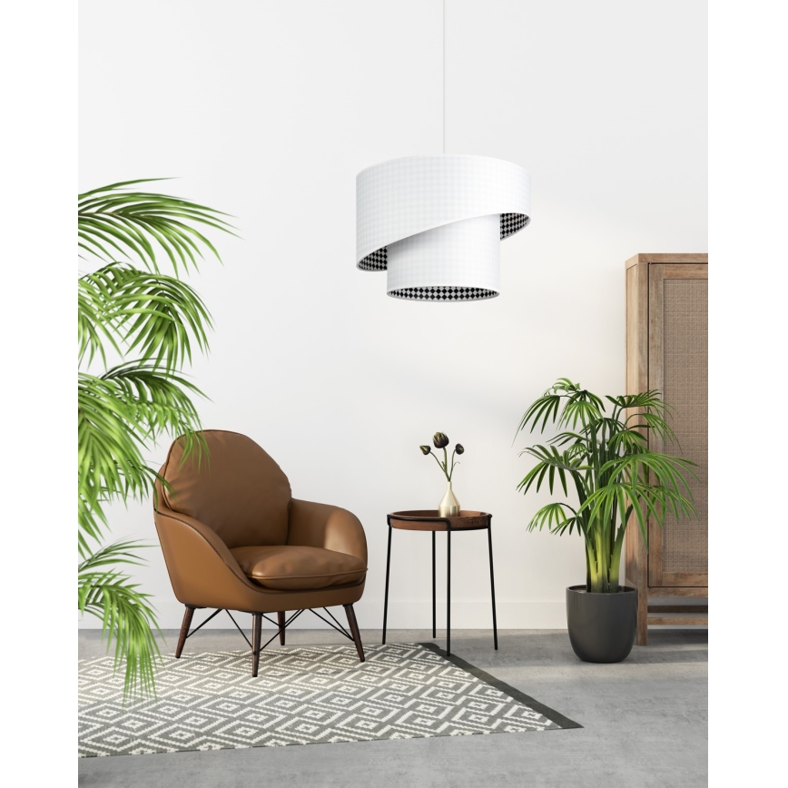 Lámpara de araña con cable LORI 1xE27/60W/230V blanco