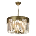 Lámpara de araña con cadena CRYSTALLINE 6xE27/40W/230V bronce