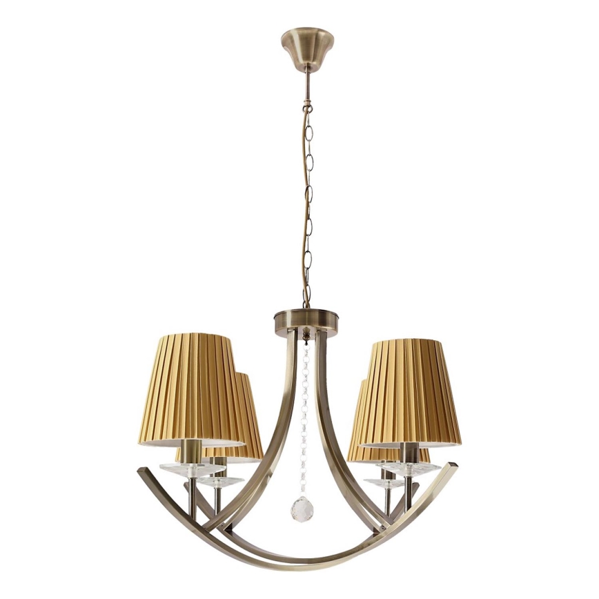 Lámpara de araña con cadena VITORIA 4xE14/40W/230V amarilla/latón