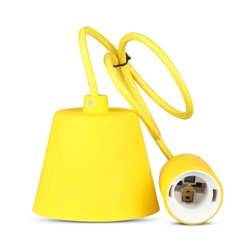 Lámpara de araña de cable 1xE27/60W/230V amarillo