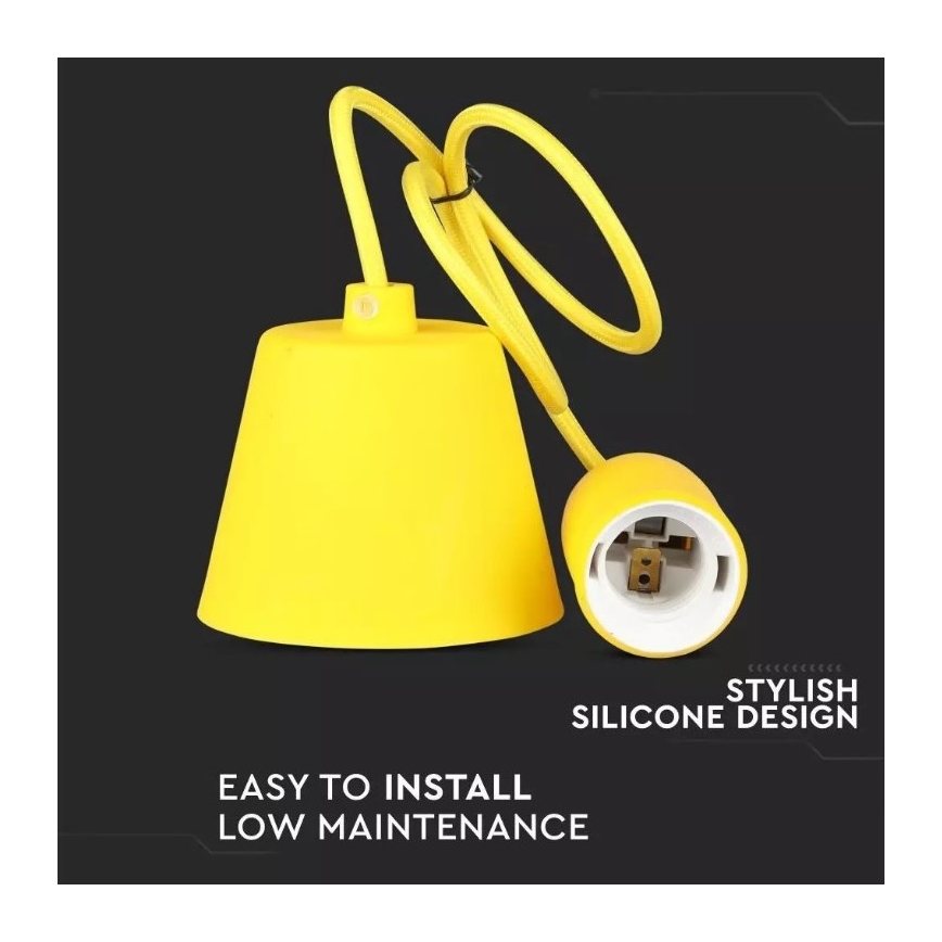 Lámpara de araña de cable 1xE27/60W/230V amarillo