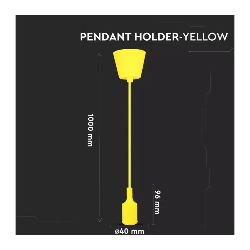 Lámpara de araña de cable 1xE27/60W/230V amarillo