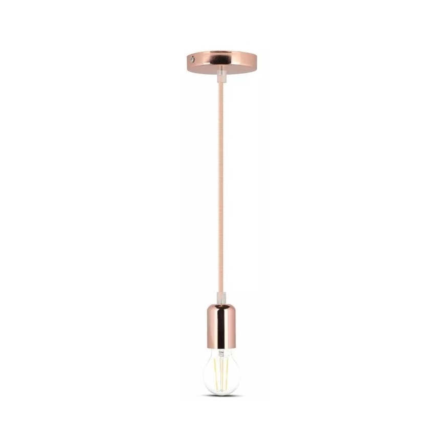 Lámpara de araña de cable 1xE27/60W/230V oro rosa