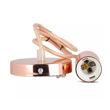 Lámpara de araña de cable 1xE27/60W/230V oro rosa