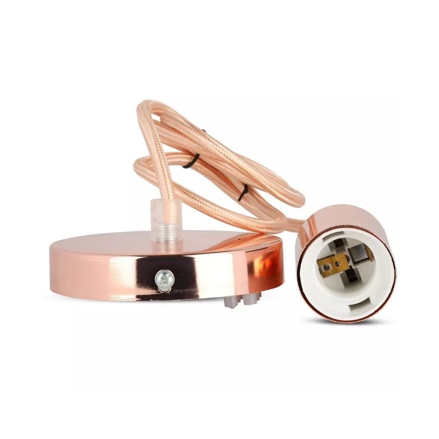 Lámpara de araña de cable 1xE27/60W/230V oro rosa