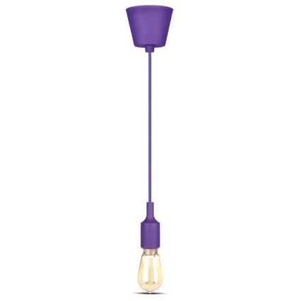 Lámpara de araña de cable 1xE27/60W/230V púrpura