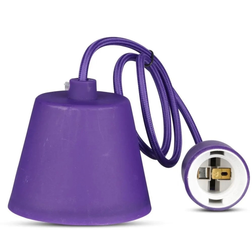 Lámpara de araña de cable 1xE27/60W/230V púrpura