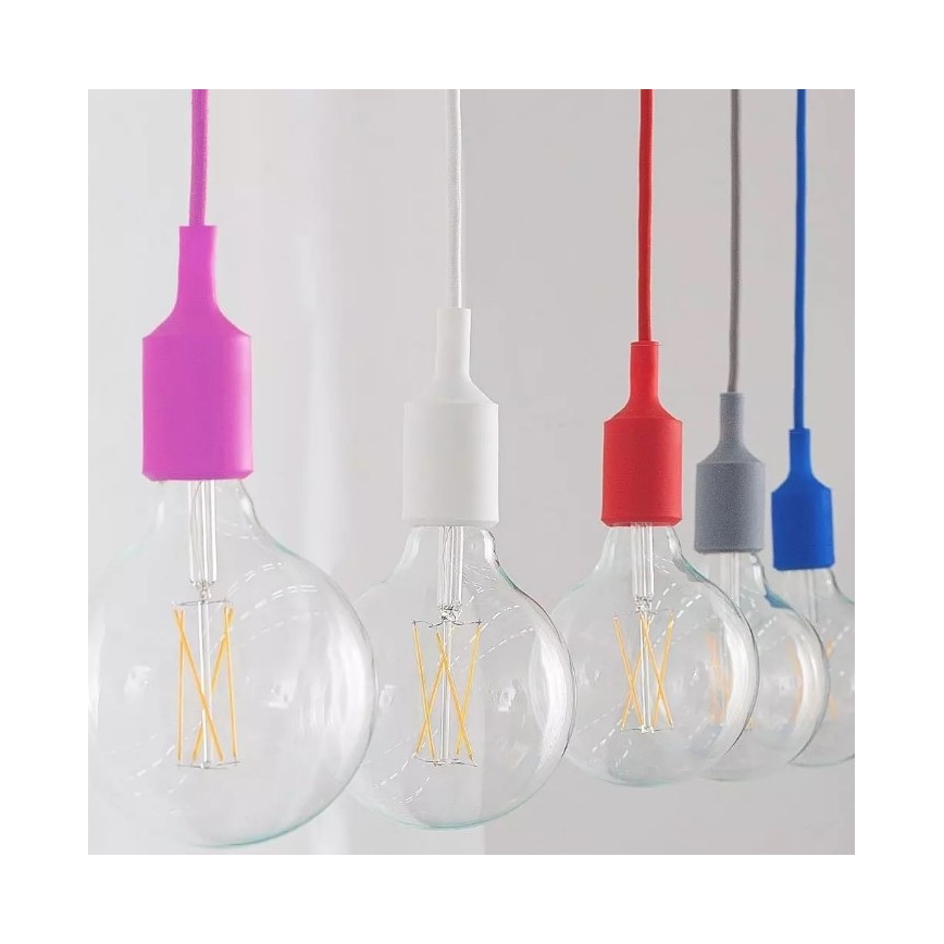Lámpara de araña de cable 1xE27/60W/230V rosa