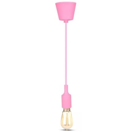 Lámpara de araña de cable 1xE27/60W/230V rosa