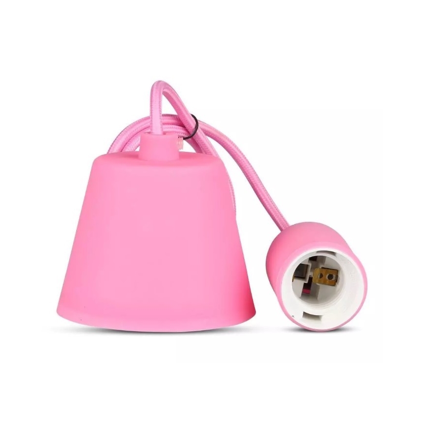 Lámpara de araña de cable 1xE27/60W/230V rosa