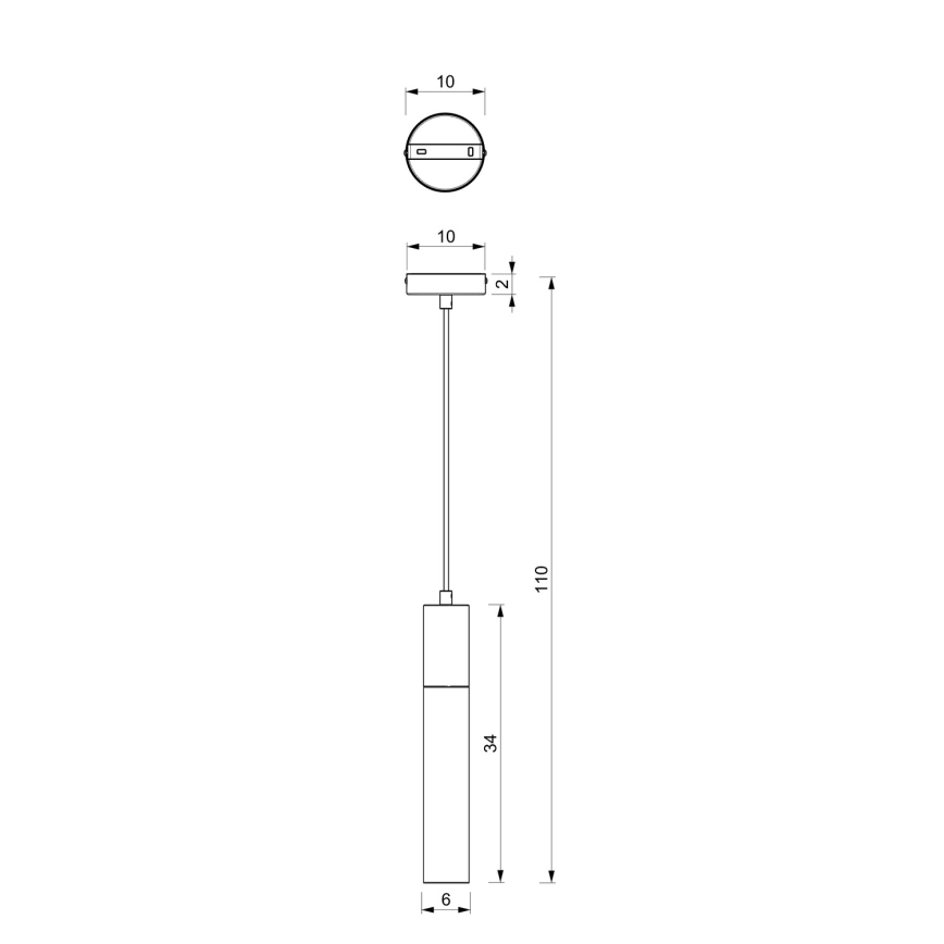 Lámpara de araña de cable CASSA 1xGU10/60W/230V negro