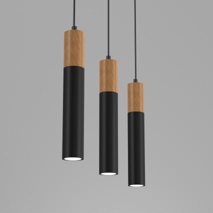 Lámpara de araña de cable CASSA 3xGU10/60W/230V negro