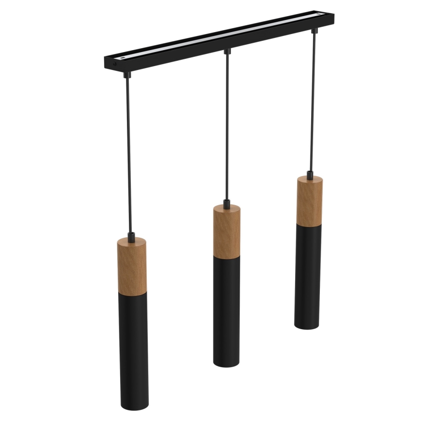 Lámpara de araña de cable CASSA 3xGU10/60W/230V negro