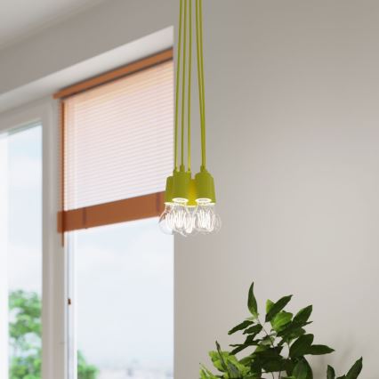 Lámpara de araña de cable DIEGO 1xE27/60W/230V amarillo