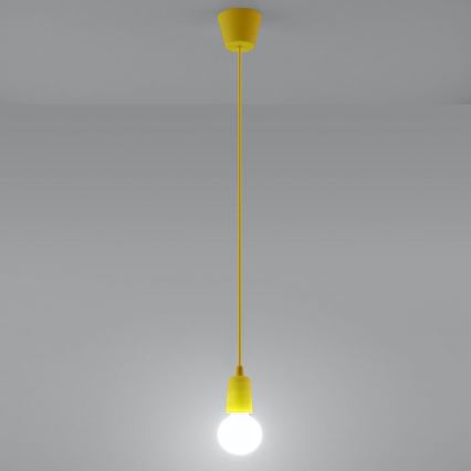 Lámpara de araña de cable DIEGO 1xE27/60W/230V amarillo