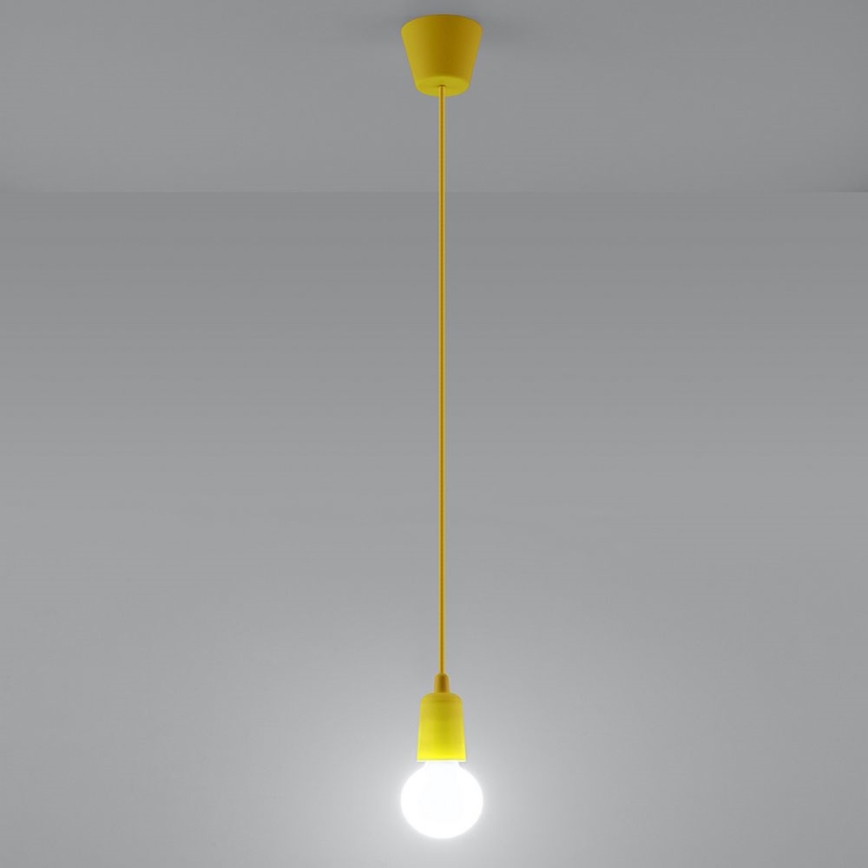 Lámpara de araña de cable DIEGO 1xE27/60W/230V amarillo