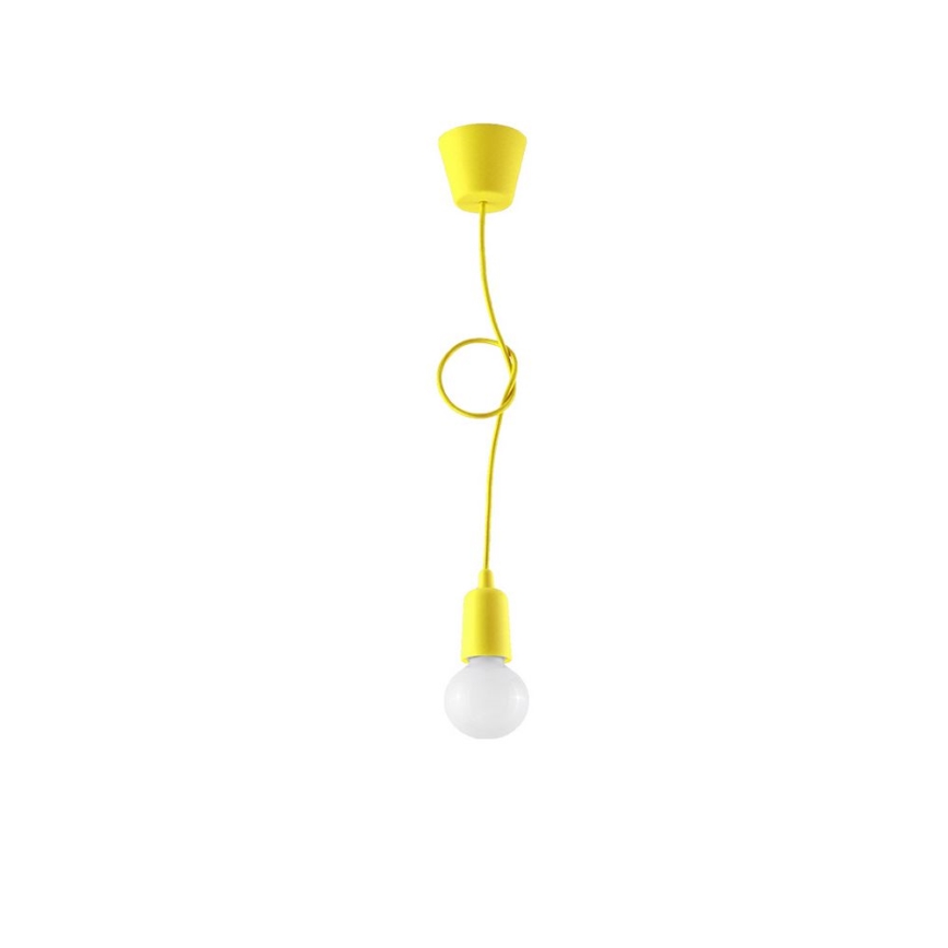 Lámpara de araña de cable DIEGO 1xE27/60W/230V amarillo