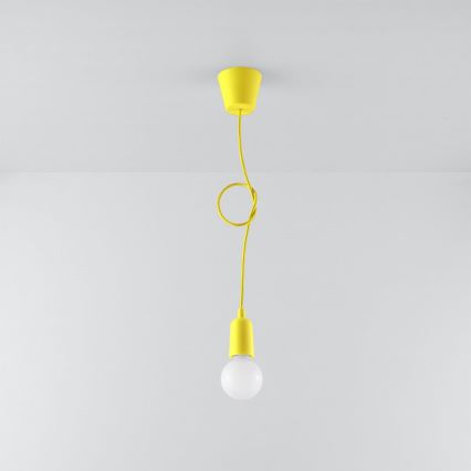 Lámpara de araña de cable DIEGO 1xE27/60W/230V amarillo