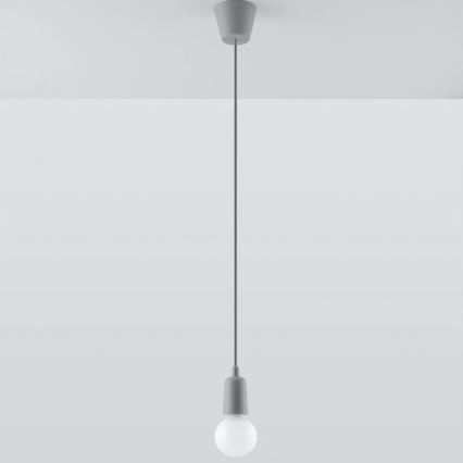 Lámpara de araña de cable DIEGO 1xE27/60W/230V gris