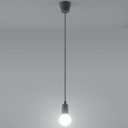 Lámpara de araña de cable DIEGO 1xE27/60W/230V gris