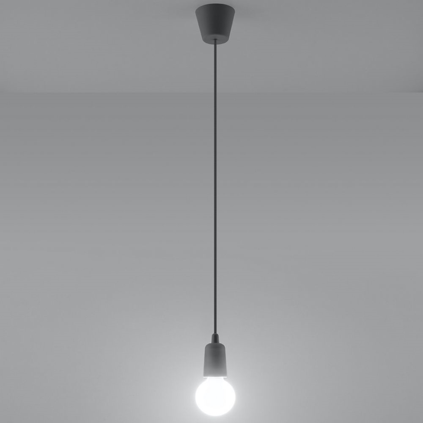 Lámpara de araña de cable DIEGO 1xE27/60W/230V gris