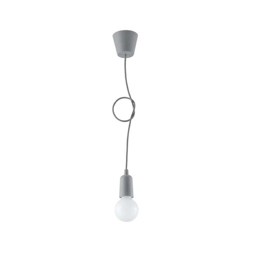 Lámpara de araña de cable DIEGO 1xE27/60W/230V gris