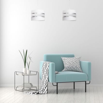 Lámpara de araña de cable HELEN 1xE27/15W/230V ø 20 cm blanco