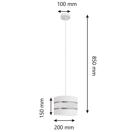 Lámpara de araña de cable HELEN 1xE27/15W/230V ø 20 cm blanco